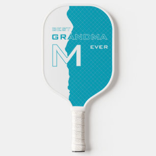 Raquette De Pickleball Cyan Best Grand-mère avec initiales monogrammes av