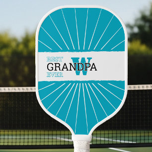 Raquette De Pickleball Cyan Meilleur grand-père jamais, Monogramme de fib