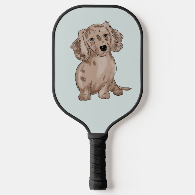 Raquette De Pickleball Dachshund Merle Paddle à pickleball Watercolor (Recto)