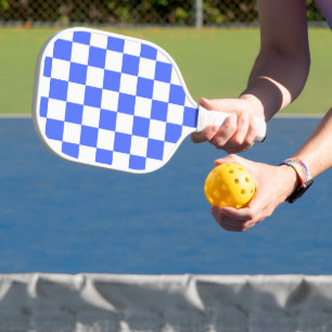 Raquette De Pickleball Damier saphir classique visuel