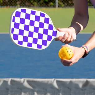 Raquette De Pickleball Damier violet visuel classique 