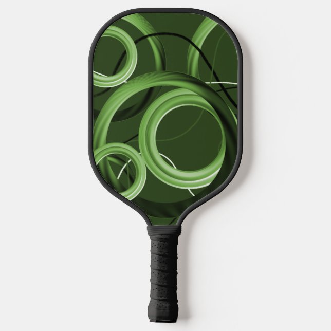 Raquette De Pickleball Deep Green Abstract Design Pickleball Paddle (Verso)