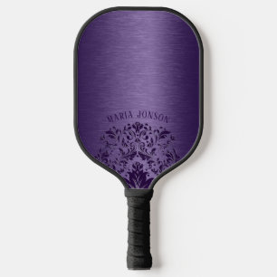 Raquette De Pickleball Dentelle violette en aluminium brossé métallisé vi