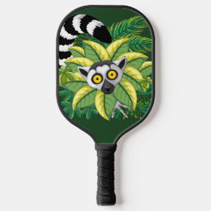 Raquette De Pickleball Des lémuriens de Madagascar dans la jungle exotiqu