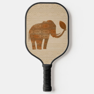 Raquette De Pickleball Design d'art tribal des éléphants