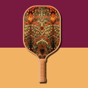 Raquette De Pickleball Design textile indien antique - ajouter le nom