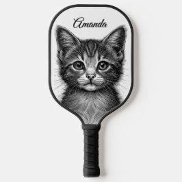 Raquette De Pickleball Dessin adorable de Jeune Chat Personnel