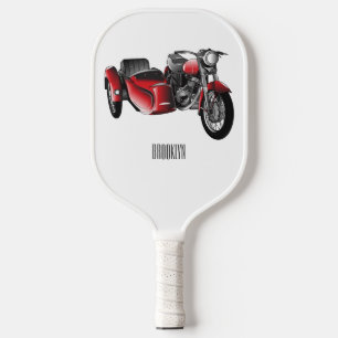 Raquette De Pickleball dessin animé de la moto Sidecar