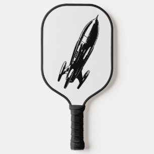 Raquette De Pickleball Dessin de vaisseau spatial, illustration vintage.