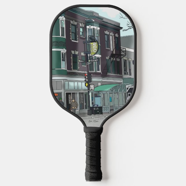 Raquette De Pickleball Dessin du centre de Madison, Wisconsin (Recto)