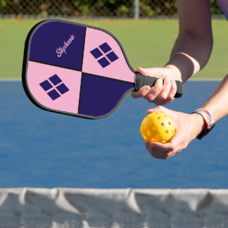 Raquette De Pickleball Diamants roses et bleus | Géométrique moderne pers
