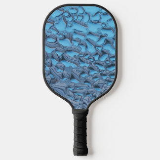 Raquette De Pickleball Doux gouttes de pluie sur verre bleu