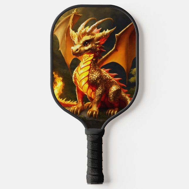 Raquette De Pickleball Dragon de Pickleball : une fusion design de feu et (Recto)