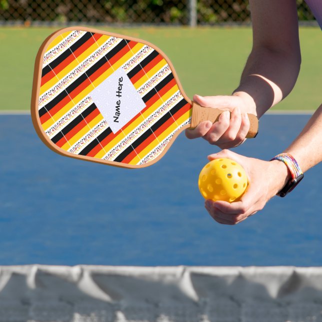 Raquette De Pickleball Drapeau allemand Deutchland avec votre nom (Insitu)