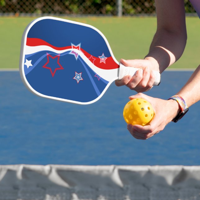 Raquette De Pickleball drapeau américain Abstrait (Insitu)