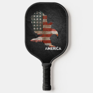 Raquette De Pickleball Drapeau américain avec aigle chauve