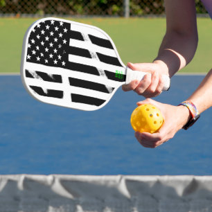 Raquette De Pickleball Drapeau américain Grunge noir noir noir