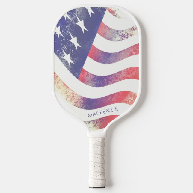 Raquette De Pickleball Drapeau américain moderne personnalisé (Recto)