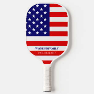 Raquette De Pickleball Drapeau américain personnalisé étoiles rayures