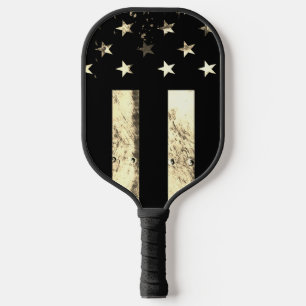 Raquette De Pickleball Drapeau américain personnalisé sépia désert milita