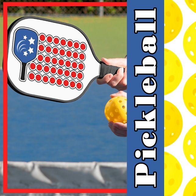 Raquette De Pickleball Drapeau américain Rouge Blanc et Bleu Pickleballs (American Flag Red White and Blue Pickleballs Pickleball Paddle)