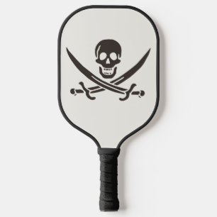 Raquette De Pickleball Drapeau de crâne obsidien Drapeau de pirate Calico