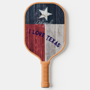 Raquette De Pickleball Drapeau d'état du Texas style rustique personnalis