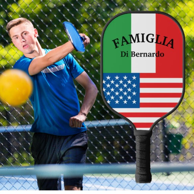 Raquette De Pickleball Drapeau italien Américain (Créateur téléchargé)