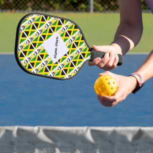 Raquette De Pickleball Drapeau Jamaïcain Personnalisé en Carreaux 