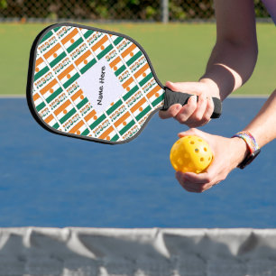 Raquette De Pickleball Drapeau nigérien nigérien Personnalisation en noir