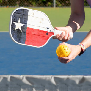 Raquette De Pickleball Drapeau rustique Texas Personnalisé Pickleball Pad