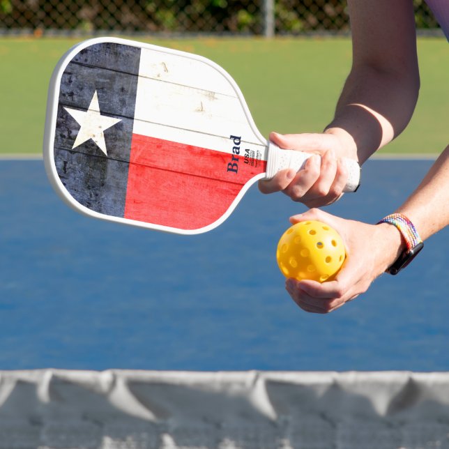 Raquette De Pickleball Drapeau rustique Texas Personnalisé Pickleball Pad (Insitu)