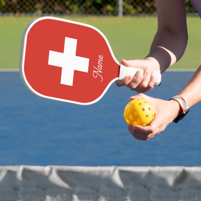 Raquette De Pickleball Drapeau suisse corbeille à corbeille (Insitu)