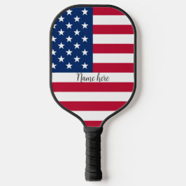 Raquette De Pickleball Drapeau Usa & votre nom