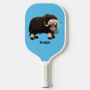 Raquette De Pickleball Drôle dessin animé de boeuf musqué