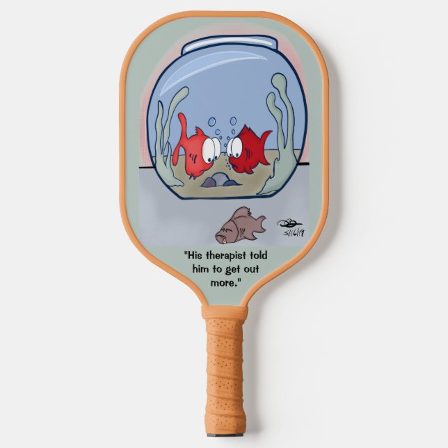 Raquette De Pickleball Drôle Histoire du poisson Tan (Recto)