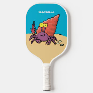 Raquette De Pickleball Drôle mignon caricature pourpre crabe ermite