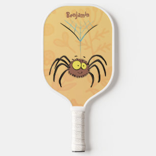 Raquette De Pickleball Drôle mignon dessin animé d'araignée moelleuse