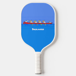 Raquette De Pickleball Drôle pélicans rameurs dessin animé