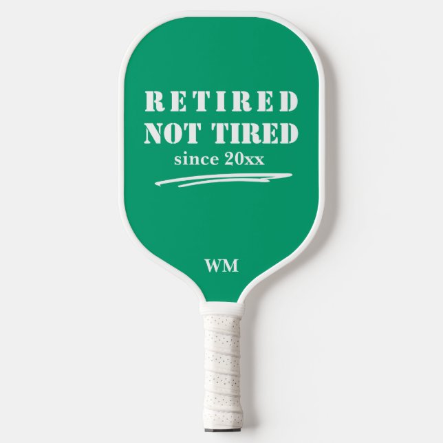 Raquette De Pickleball drôle Retraité pas fatigué Année Initiales Monnaie (Recto)