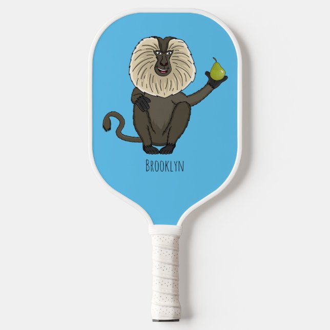 Raquette De Pickleball Drôle singe-singe macaque à queue de lion (Recto)
