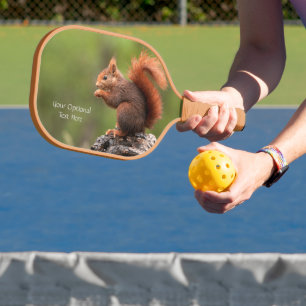 Raquette De Pickleball Écureuil de texte personnalisé