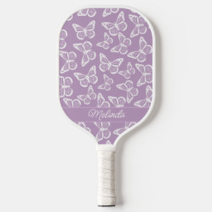 Raquette De Pickleball Elegant Boho Butterfly Pastel Purple Ajouter Votre