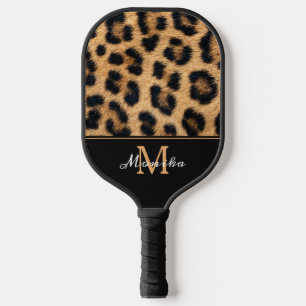 Raquette De Pickleball Élégant Empreinte de léopard de peau animale
