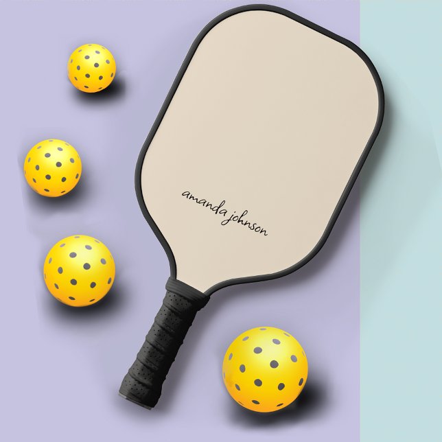 Raquette De Pickleball Élégant Monogramme de crème Chic (Créateur téléchargé)