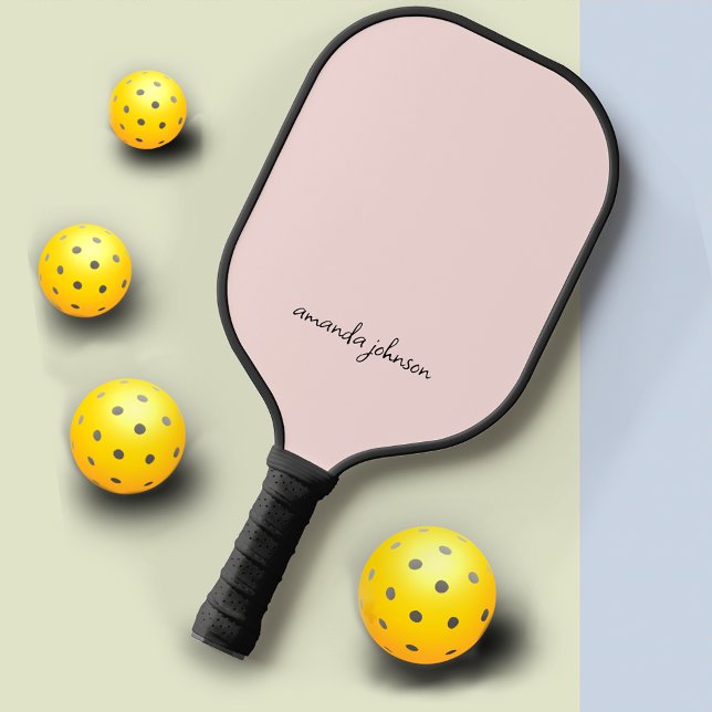 Raquette De Pickleball Élégant Monogramme féminin rose (Créateur téléchargé)