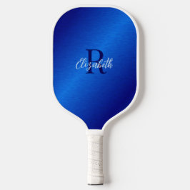 Raquette De Pickleball Élégant Royal Blue Monogramme