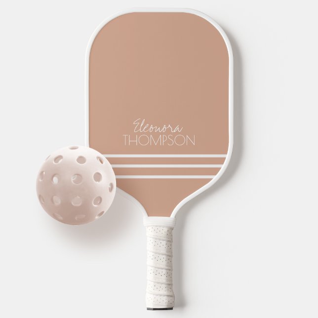 Raquette De Pickleball Élégante Feminine 3 Stripes Dusty Rose (Créateur téléchargé)