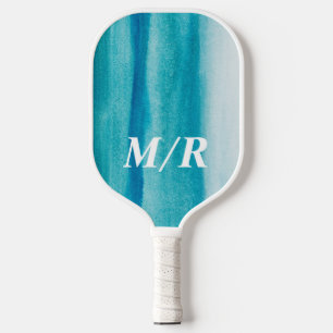 Raquette De Pickleball Elégante texture Ombre bleue personnalisée