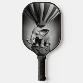 Raquette De Pickleball Elephant bébé dans un ballon à air chaud